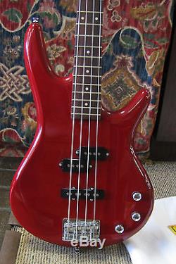 Ibanez Gio GSR190-TR 4 String Electric Bass Guitar Red, Case, Digital Auto Tuner