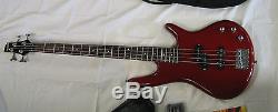 Ibanez Gio GSR190-TR 4 String Electric Bass Guitar Red, Case, Digital Auto Tuner