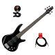 Ibanez Gio SR 5 String Electric Bass Guitar Package with Guitar Tuner and Cable