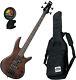 Ibanez Mikro 4 String Bass GSRM20 Walnut Flat with Gig Bag and Tuner