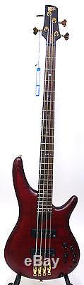 Ibanez SR1400E Premium Series Bass Guitar Dark Rose Flat with TUNER, CABLE & STRAP