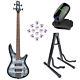 Ibanez SR300E SR Series Electric Bass Guitar Black Planet withStand, Tuner &Pick