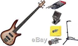 Ibanez SR300ECCB Champagne Burst Electric Bass Guitar with Tuner, Stand + More