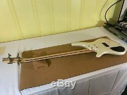 Ibanez SR300F Fretless Bass Pearl White with Gig Bag, Strap, and Korg Tuner