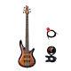 Ibanez SR405EQM 5 String Electric Bass Guitar Package With Tuner & Cable Bundle