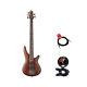 Ibanez SR505BM 5 String Bass Guitar Package Mahogany With Tuner & Cable Bundle