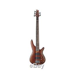 Ibanez SR505BM 5 String Bass Guitar Package Mahogany With Tuner & Cable Bundle