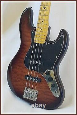 J bass deluxe with quilt maple top by Dillion + Fender AG 6 tuner FREE