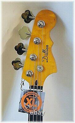 J bass deluxe with quilt maple top by Dillion + Fender AG 6 tuner FREE