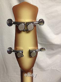 JERRY JONES Lefty 4 String Long Horn Copper Burst Bass Gotoh tuners gig bag