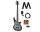 Jackson JS3V Spectra Bass Guitar Silverburst Bundle with Cable, Tuner, Strap