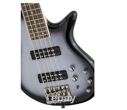 Jackson JS3V Spectra Bass Guitar Silverburst Bundle with Cable, Tuner, Strap