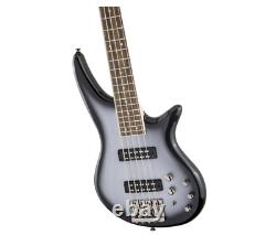 Jackson JS3V Spectra Bass Guitar Silverburst Bundle with Cable, Tuner, Strap