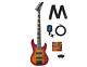 Jackson JS3VQ Concert Bass Guitar Cherry Burst Bundle with Cable, Tuner, Strap