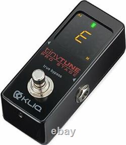 KLIQ TinyTune Pro Stage Tuner Pedal for Guitar and Bass with True Bypass Switch