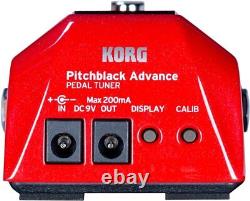 KORG PB-AD RD Pitchblack Advance RD Pedal Tuner for Guitar/Bass Red from Japan