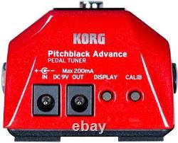 KORG PB-AD RD Pitchblack Advance RD Pedal Tuner for Guitar/Bass, Sparkle Red