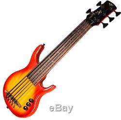 Kala U-Bass Solid Body 5-String Cherry withGig Bag, cloth, cable, tuner, and
