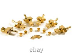 Kluson 6 in line Firebird Stairstep Tuners Gold for Reverse Head KBT-9006SLG/M