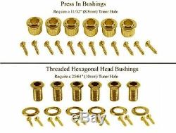 Kluson Revolution Locking Tuners 3x3 Pearloid keystone button Gold KRGL-3-GP