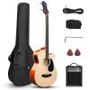 Ktaxon 4 String Acoustic Bass Guitar EQ, Full Size Bass Kit With 15W AMP, Bag