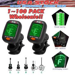 LCD Clip On Chromatic Acoustic Electric Guitar Bass Ukulele Banjo Violin Tuner