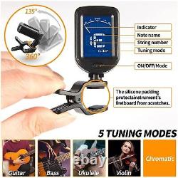 LCD Clip On Chromatic Acoustic Electric Guitar Bass Ukulele Banjo Violin Tuner