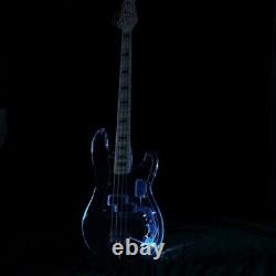 LED Light PB Bass 4 Strings Electric Bass Guitar Maple Fingerboard Acrylic Body