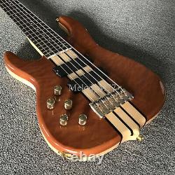 Left Handed 6-String Electric Bass Guitar Quilted Maple Veneer Maple Neck
