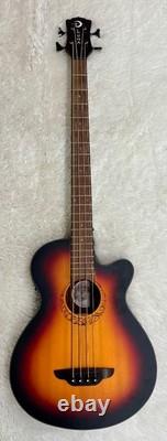 Luna Tribal 34 Scale Acoustic-Electric Bass Guitar, Tobacco Sunburst