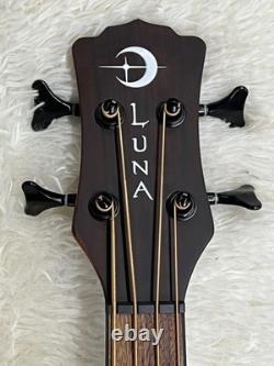 Luna Tribal 34 Scale Acoustic-Electric Bass Guitar, Tobacco Sunburst