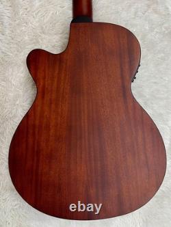 Luna Tribal 34 Scale Acoustic-Electric Bass Guitar, Tobacco Sunburst