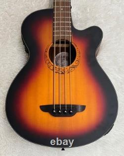 Luna Tribal 34 Scale Acoustic-Electric Bass Guitar, Tobacco Sunburst