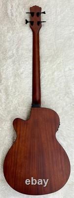 Luna Tribal 34 Scale Acoustic-Electric Bass Guitar, Tobacco Sunburst