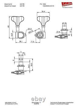 M4L-CHROME Chrome 4-Inline M4 Schaller Bass Tuners