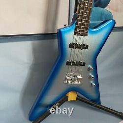 Metallic Blue ML Series 4 Strings Electric Bass Guitar S-S Pickups Maple Neck