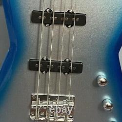 Metallic Blue ML Series 4 Strings Electric Bass Guitar S-S Pickups Maple Neck