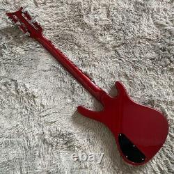 Metallic Red Electric Bass Guitar 8+4 Strings HH Pickups Rosewood Fingerboard