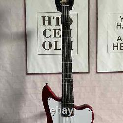 Modified Jaguar Vintage Electric Bass Guitar 4 String Open Tuner Bone Nut