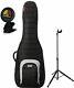 Mono M80-EB-BLK-U Jet Black Single Bass Case Bundle withStand and Tuner