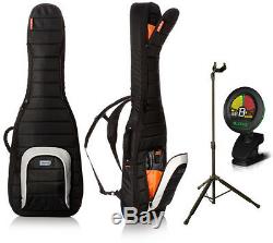 Mono M80-EB-BLK-U Jet Black Single Bass Case Bundle withStand and Tuner