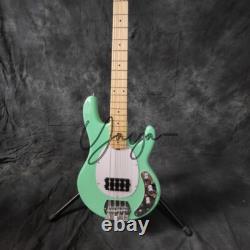 Muisic Man Mint Green Electric Bass Guitar H Pickups Basswood Body Factory