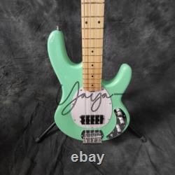 Muisic Man Mint Green Electric Bass Guitar H Pickups Basswood Body Factory