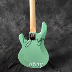 Muisic Man Mint Green Electric Bass Guitar H Pickups Basswood Body Factory