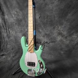 Muisic Man Mint Green Electric Bass Guitar H Pickups Basswood Body Factory
