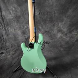 Muisic Man Mint Green Electric Bass Guitar H Pickups Basswood Body Factory