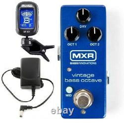 Mxr Vintage Bass Octave Mini Bass Guitar Effect Pedal M280 & Adapter (tuner)