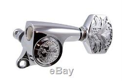 NEW Gotoh 510 6 In Line Engraved TUNERS Guitar 181 Ratio Chrome TK-7981-010