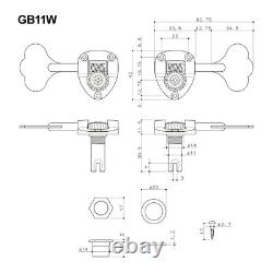 NEW Gotoh GB11W L4+R1 Bass Tuners Tuning Keys 201 with Hardware 4x1 GOLD