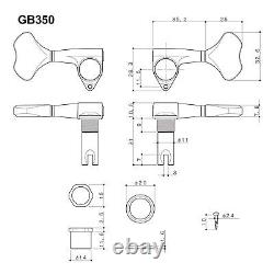 NEW Gotoh GB350 RES-O-LITE Aluminum Bass 5-String Tuners L2+R3 Set COSMO BLACK